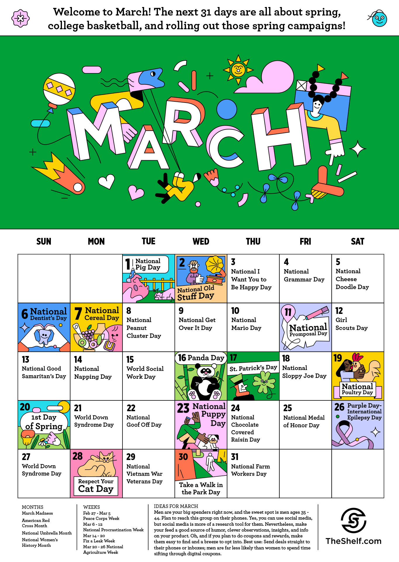 March 2023 Social Media Calendar • The Shelf Influencer Marketing